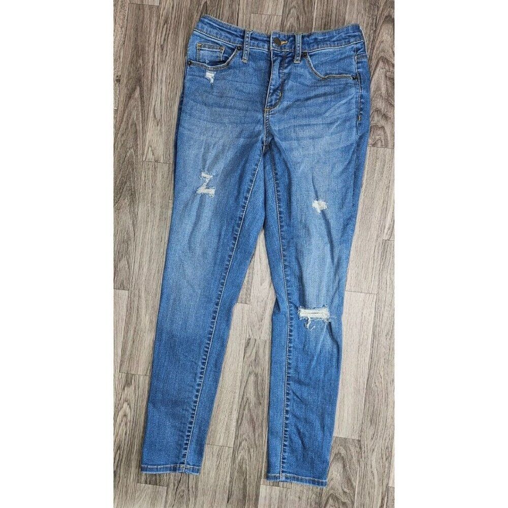 Universal Thread Womens Size 4 / 27 High Rise Skinny Distressed Denim Blue Jeans